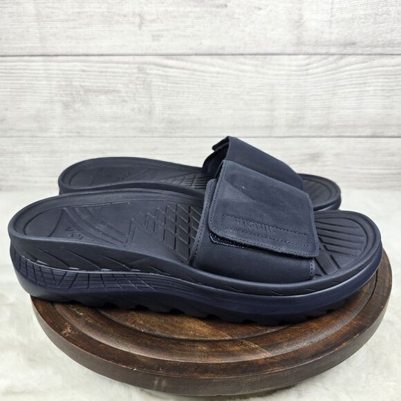 Vionic Rejuvenate Unisex Recovery Slide Sandals Navy Mens 10.5 Womens 12